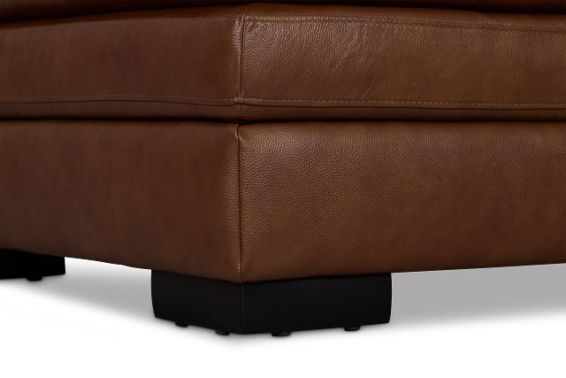 Braden Medium Brown Leather Storage Ottoman