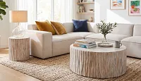 Saylor White Round End Table