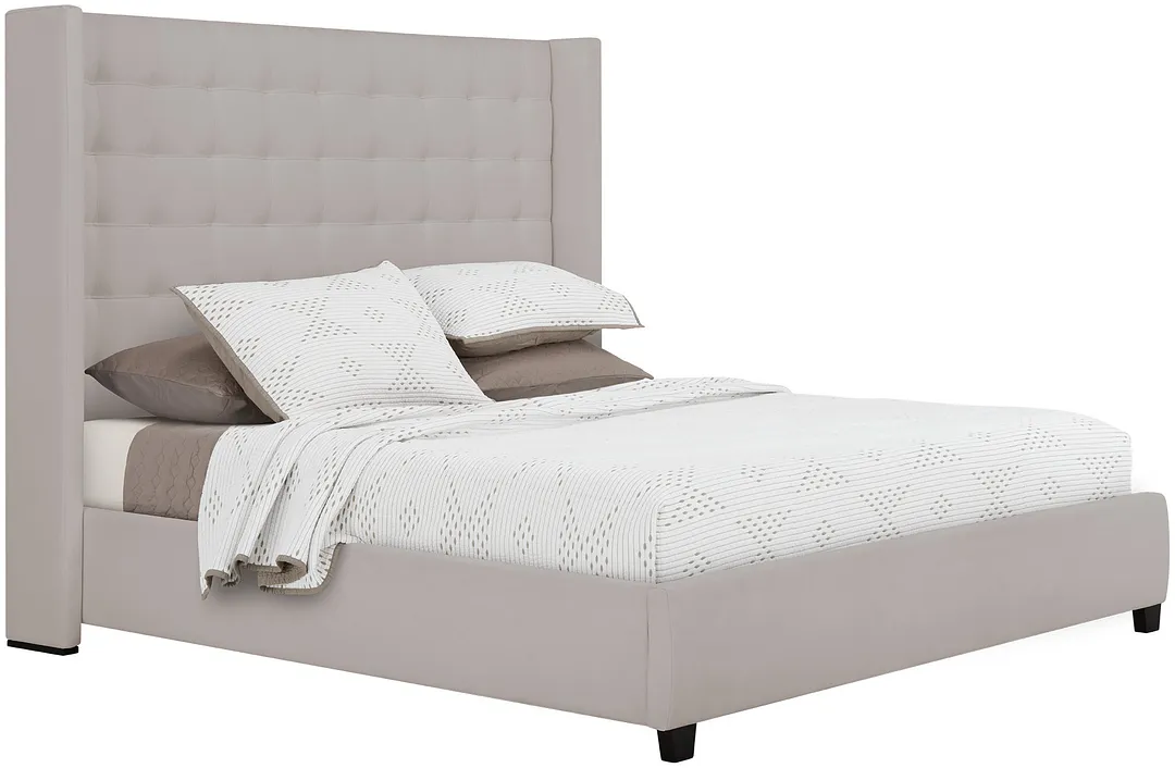 Marco Light Gray Uph Platform Bed