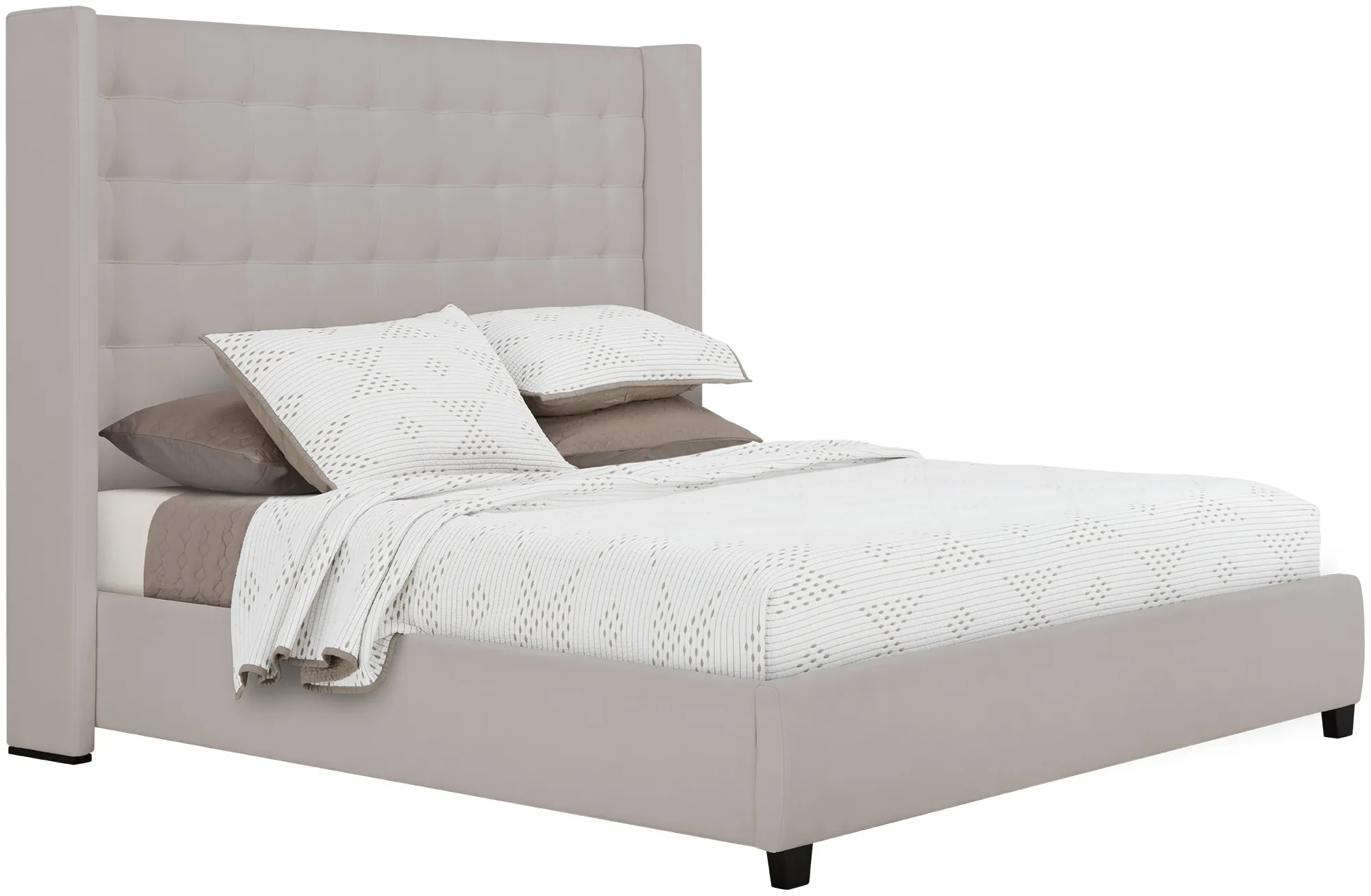 Marco Light Gray Uph Platform Bed