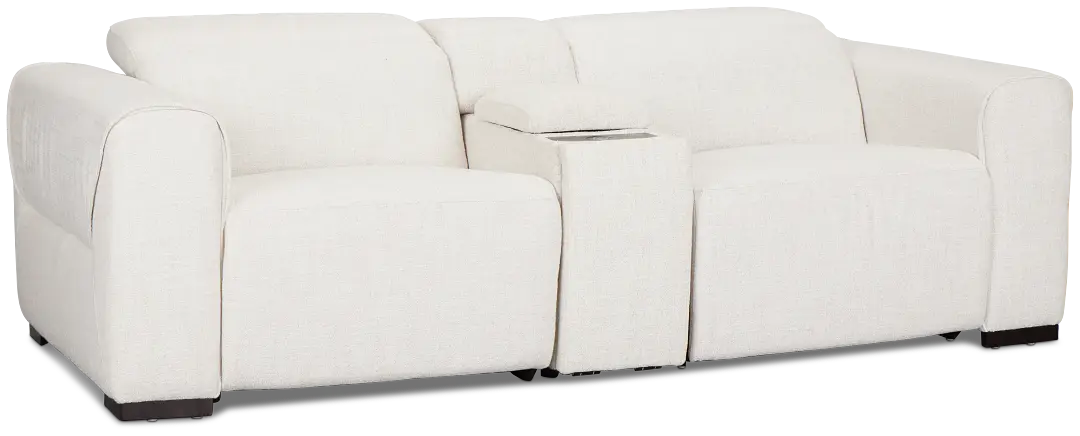 Ellis Light Beige Fabric Power Reclining Console Sofa Ellis Light Beige Fabric Power Reclining Console Sofa