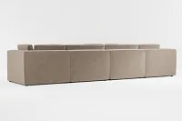 Destin Joya Beige Velvet 6-piece Modular Sectional