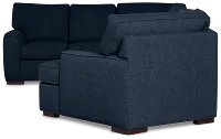 Sinclair Dark Blue Fabric Right Cuddler Innerspring Sleeper Sectional