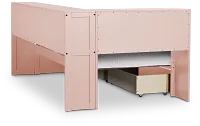 Charleston Pink Corner Bookcase Bed With 2 Storage Drawers