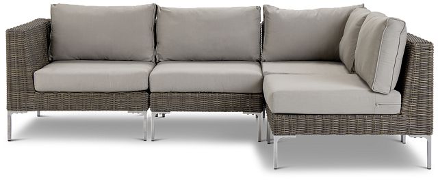 Tulum Gray Woven 4-piece Modular Sectional