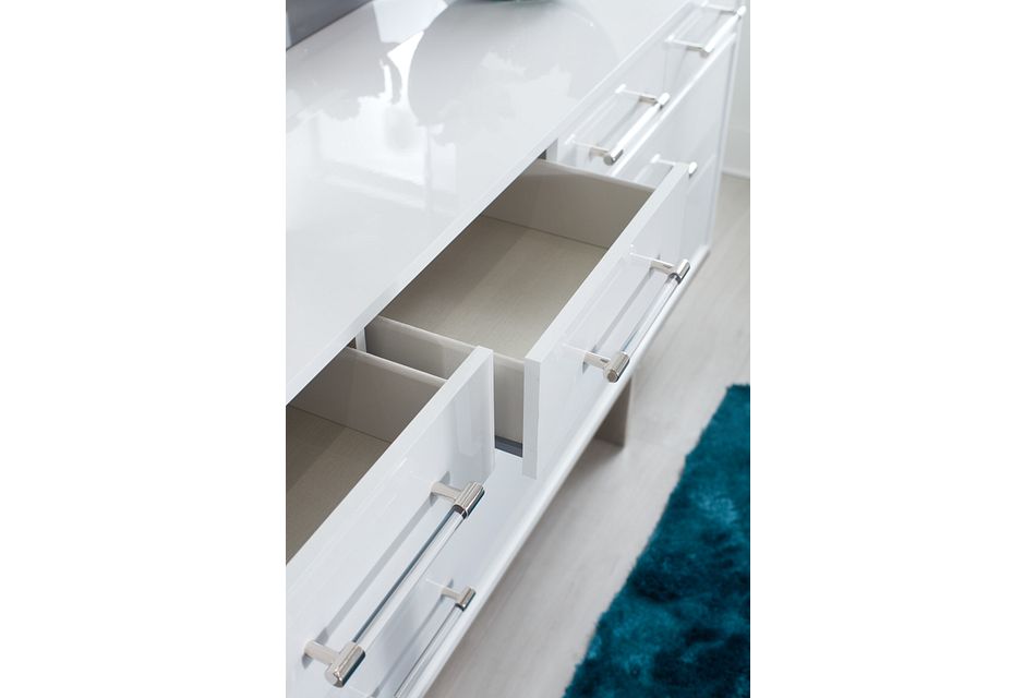 Cortina White Dresser & Mirror