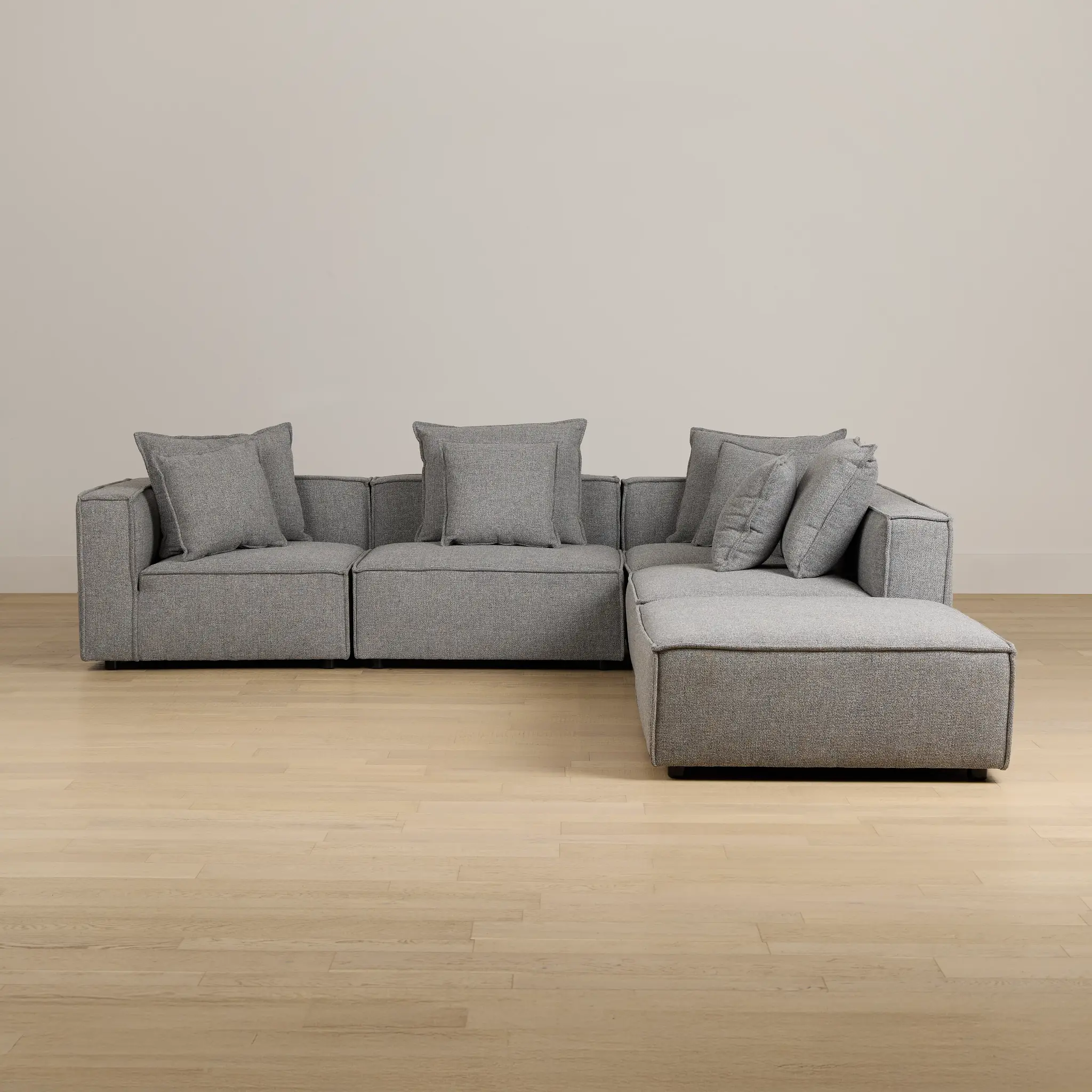Tatum Gray Fabric 5pc Bumper Sectional Tatum Gray Fabric 5pc Bumper Sectional