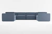 Destin Maguire Blue Fabric 8-piece Modular Sectional