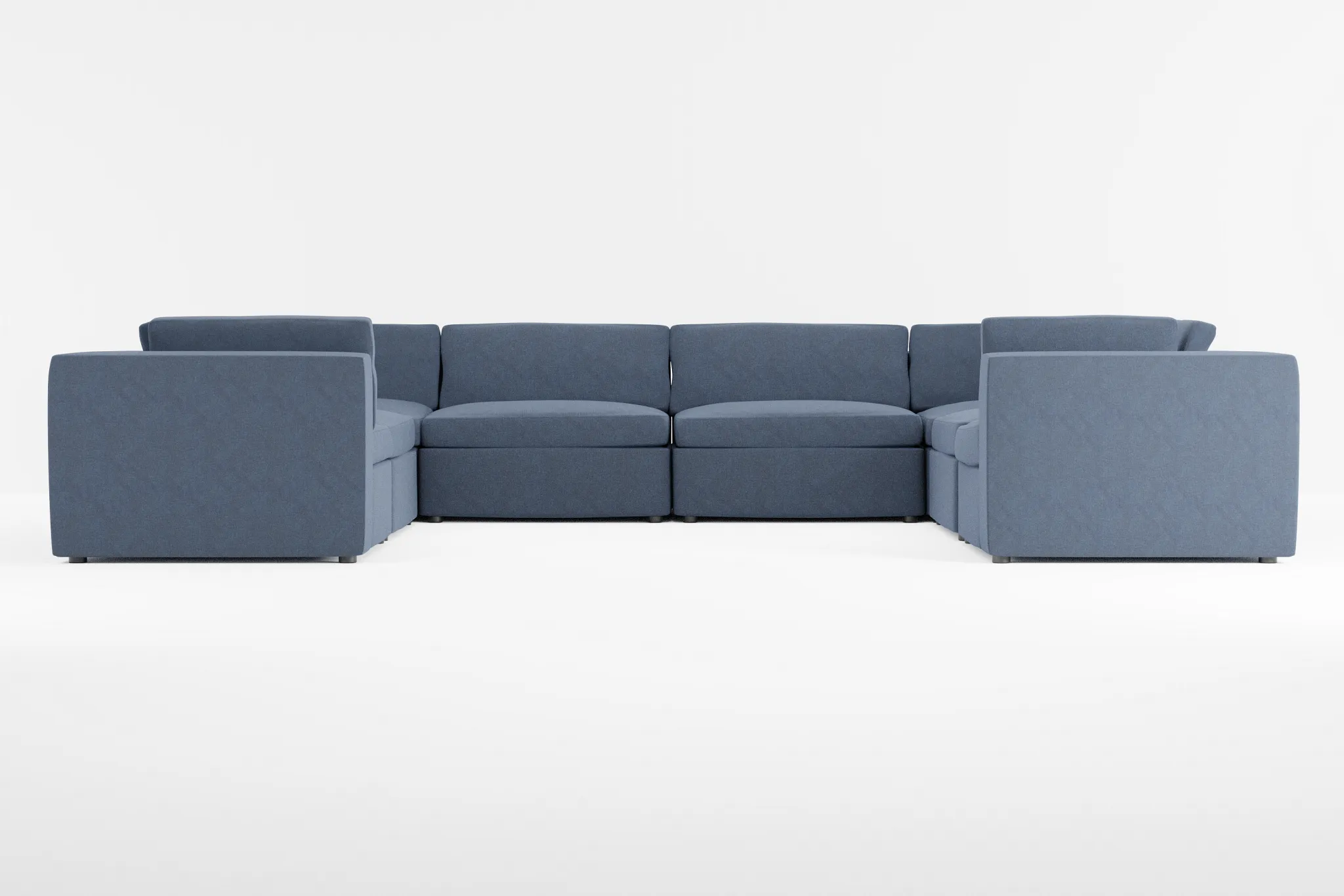 Destin Maguire Blue Fabric 8-piece Modular Sectional
