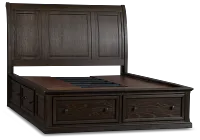 Galveston Dark Tone Sleigh Storage Bed