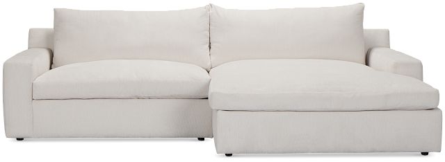 Stella Ivory Fabric Small Right Chaise Sectional