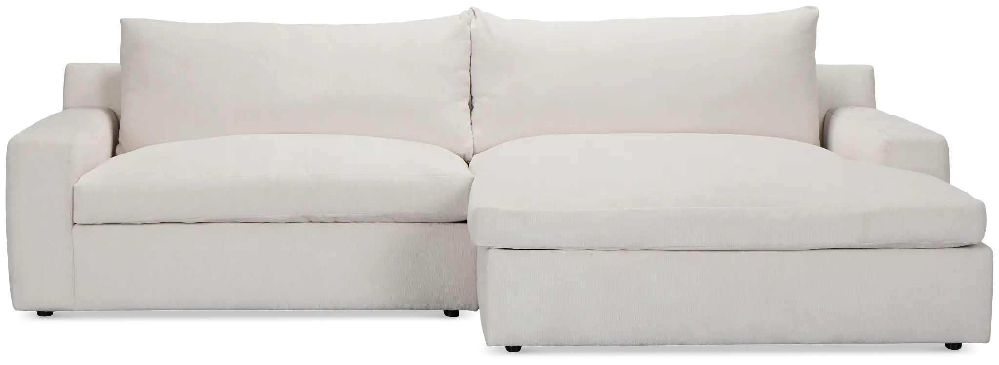 Stella Ivory Fabric Small Right Chaise Sectional Stella Ivory Fabric Small Right Chaise Sectional