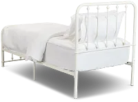Rory White Metal Panel Bed