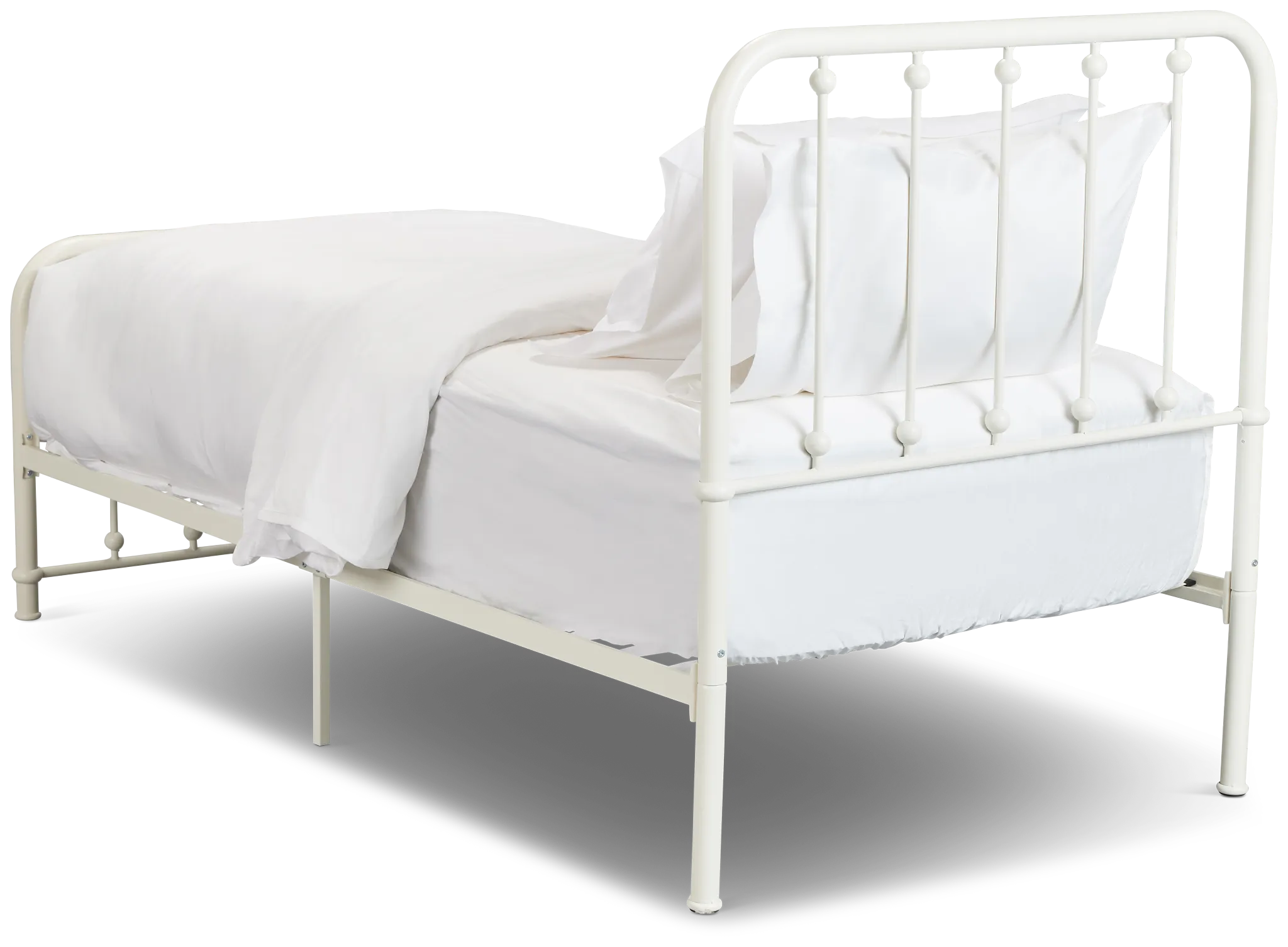 Rory White Metal Panel Bed