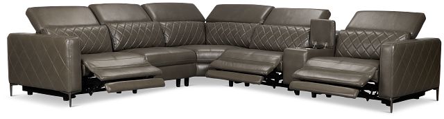 Ava Dark Gray Micro Medium Triple Power 2-arm Sectional