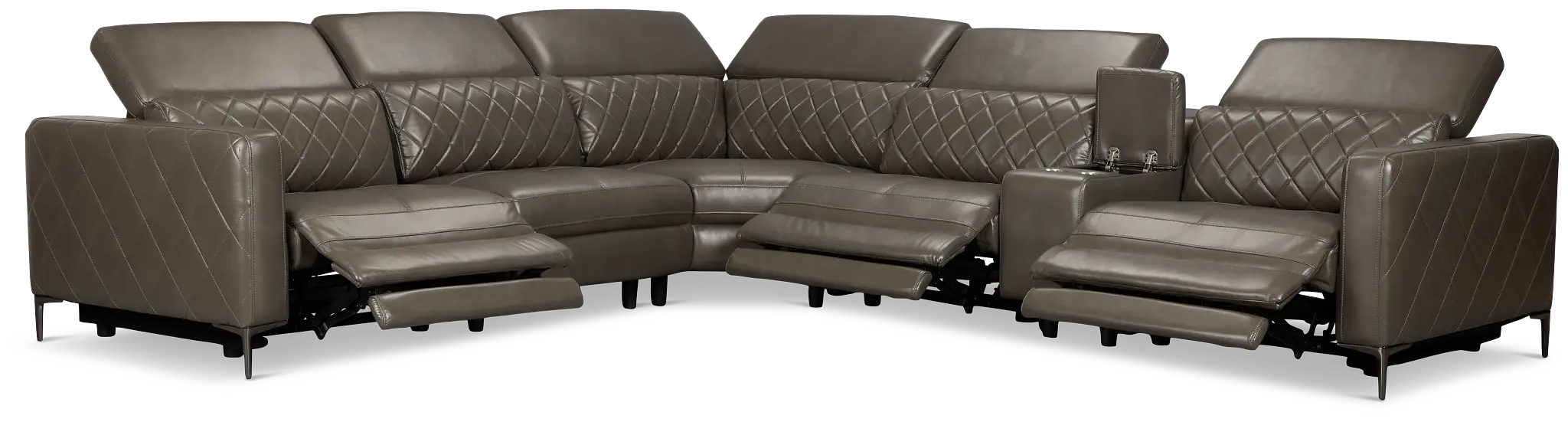 Ava Dark Gray Micro Medium Triple Power 2-arm Sectional Ava Dark Gray Micro Medium Triple Power 2-arm Sectional