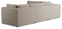Destin Sutton Beige Fabric 5pc Bumper Sectional