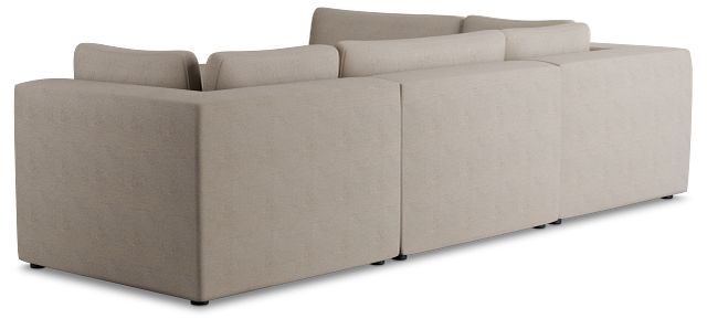 Destin Sutton Beige Fabric 5pc Bumper Sectional