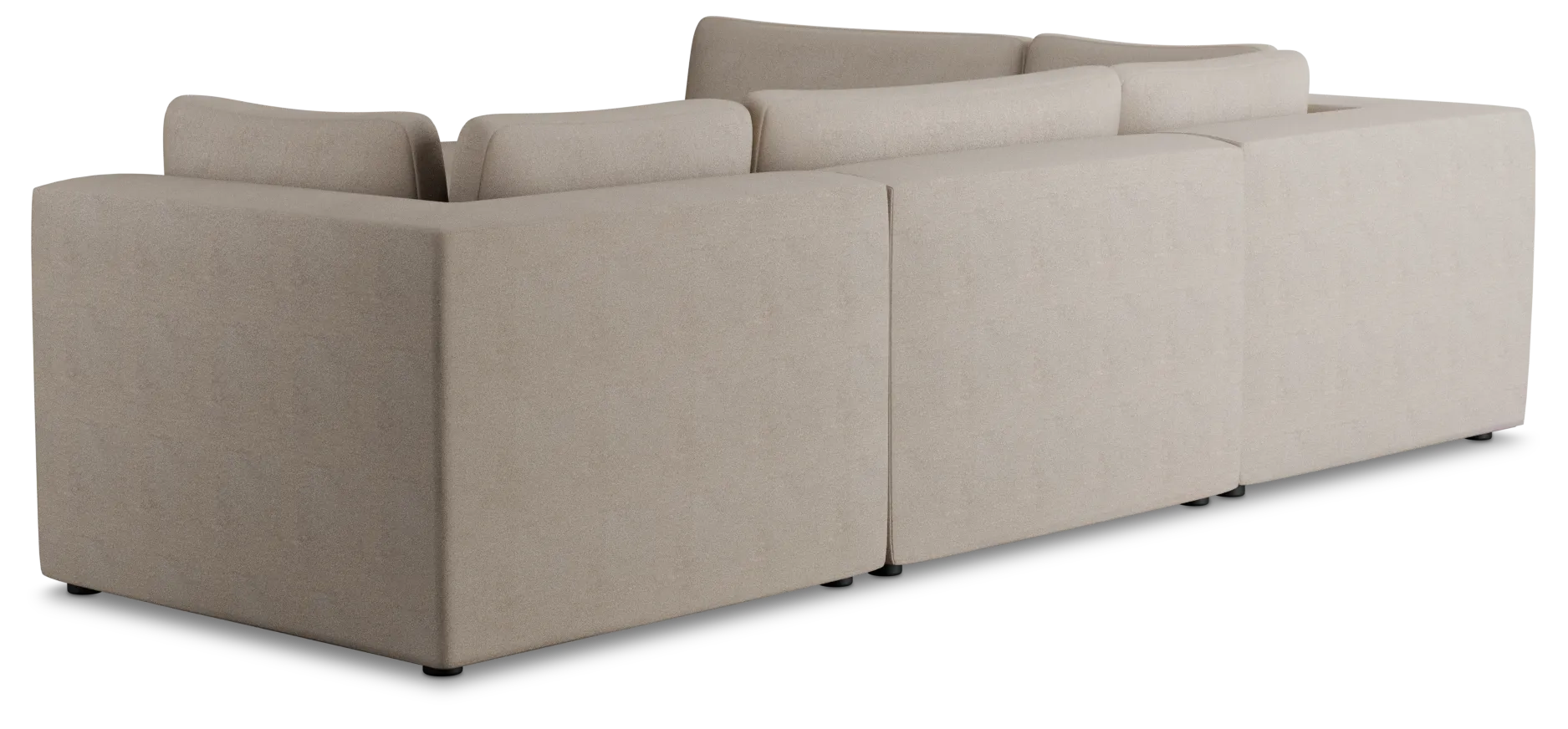 Destin Sutton Beige Fabric 5pc Bumper Sectional