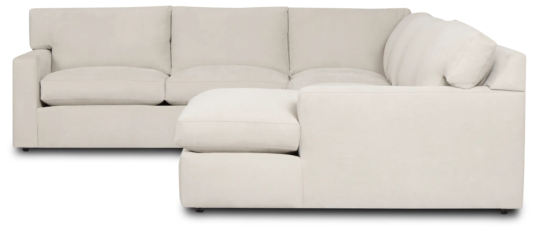 Hudson Gray Fabric Medium Right Chaise Sectional