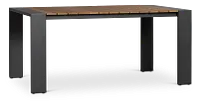 Sunrise Dark Gray Teak 65" Rectangular Table