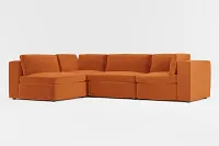 Destin Joya Orange Velvet 4-piece Modular Sectional