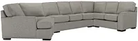 Austin Gray Fabric Left Cuddler Innerspring Sleeper Sectional