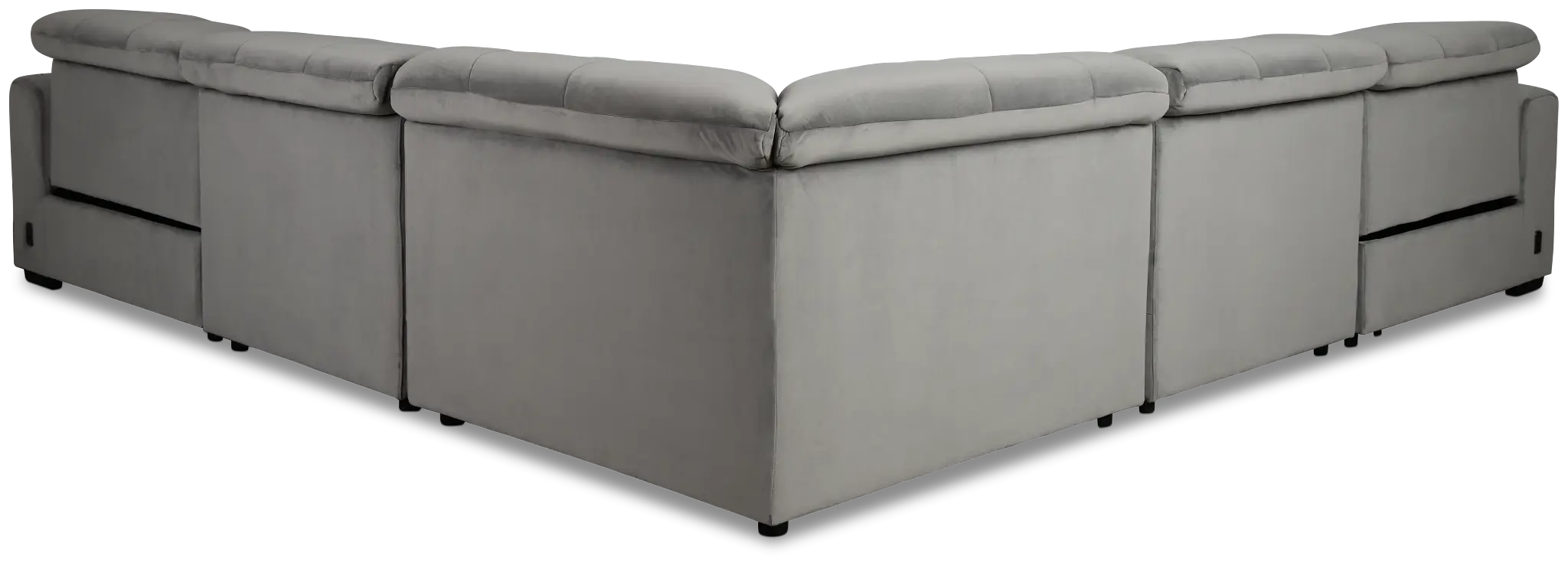 Gemma Light Gray Velvet Small Two-arm Power Reclining Sectional Gemma Light Gray Velvet Small Two-arm Power Reclining Sectional