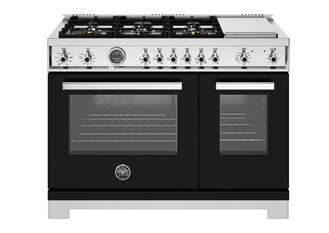 Bertazzoni 486 Series Black 48" Dual Fuel Range
