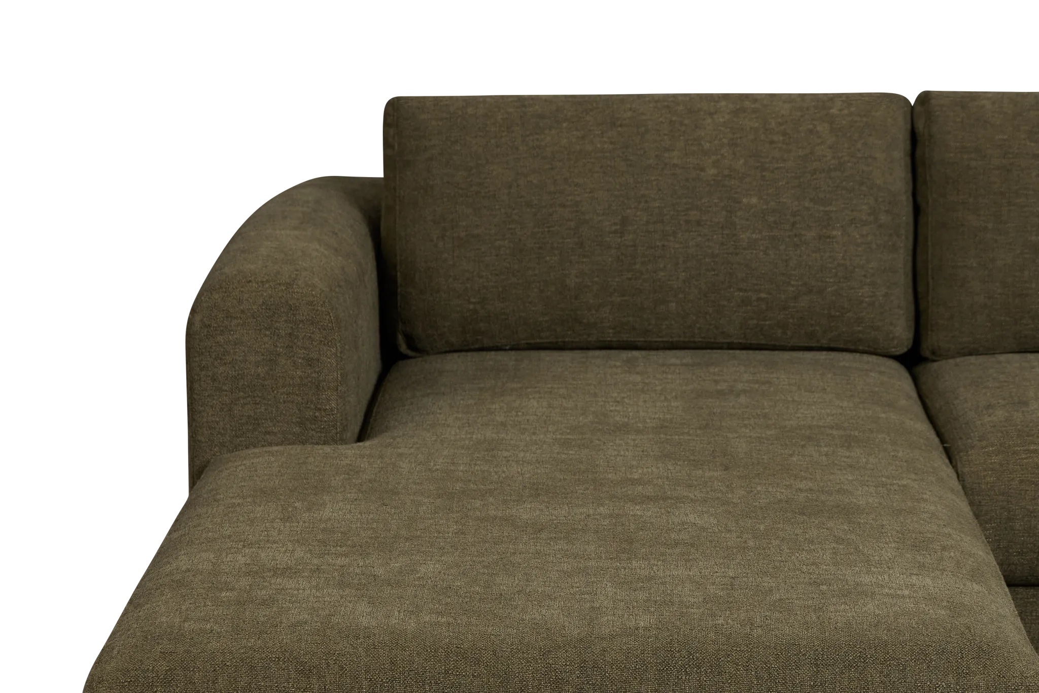 Alma Dark Green Fabric Medium Left Chaise Sectional