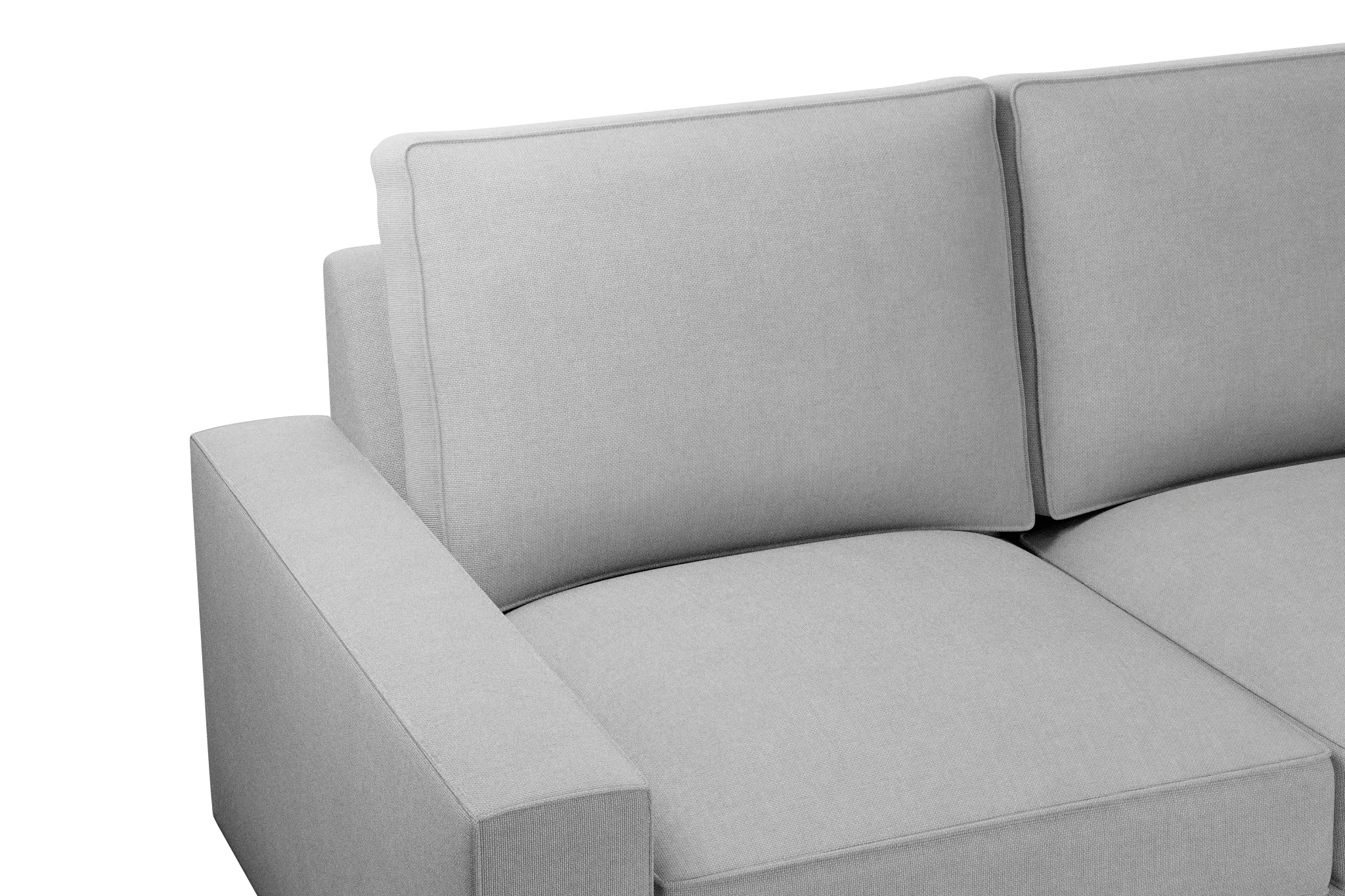 Edgewater Suave Gray Small Two-arm Sectional