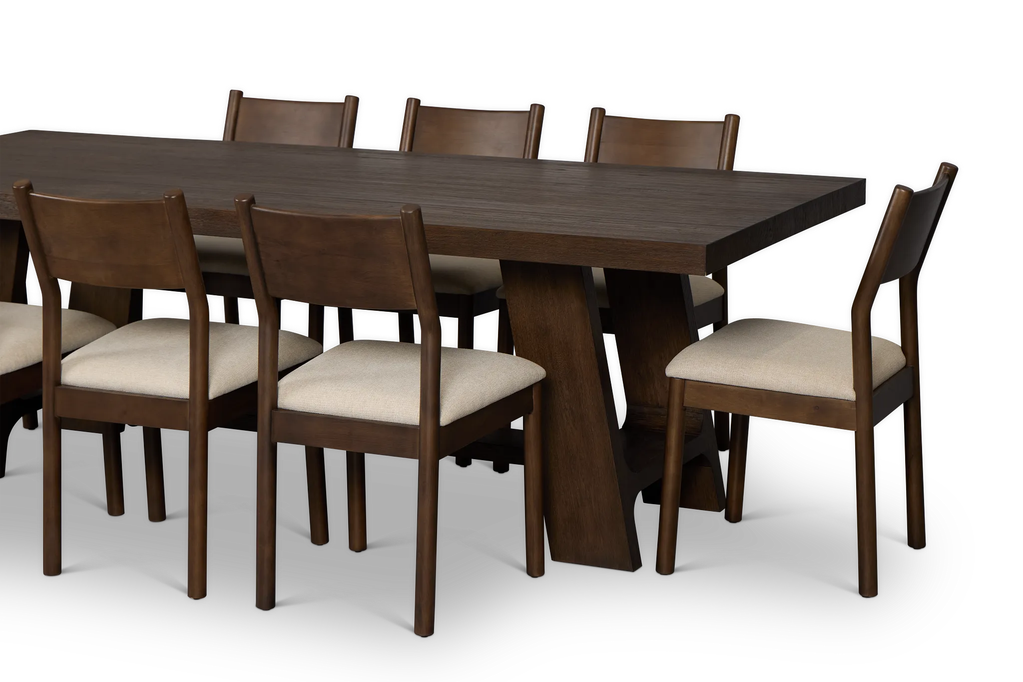 Rochester Dark Tone Rect Table & 8 Uph Chairs