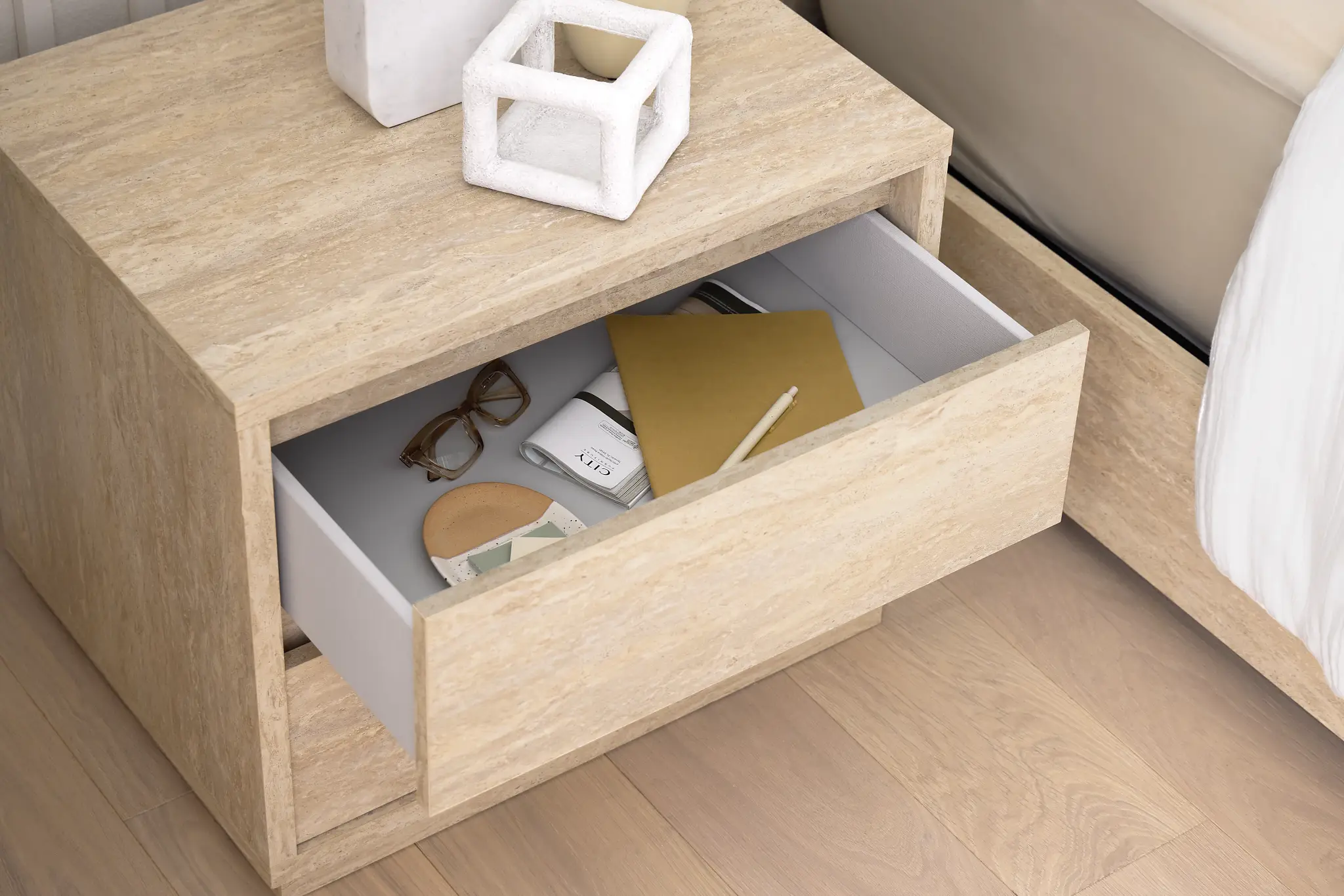 Malta Light Gray Nightstand Malta Light Gray Nightstand