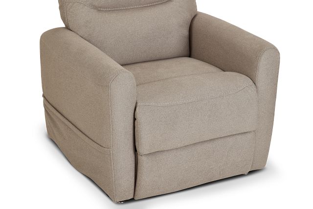 Canton Beige Fabric Power Lift Recliner