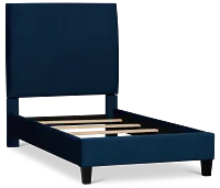 Lucy Dark Blue Uph Platform Bed
