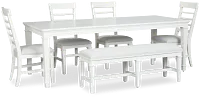 Cape Cod Ivory Rect Table, 4 Chairs & Bench