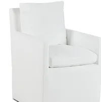 Auden White Castored Upholstered Arm Chair