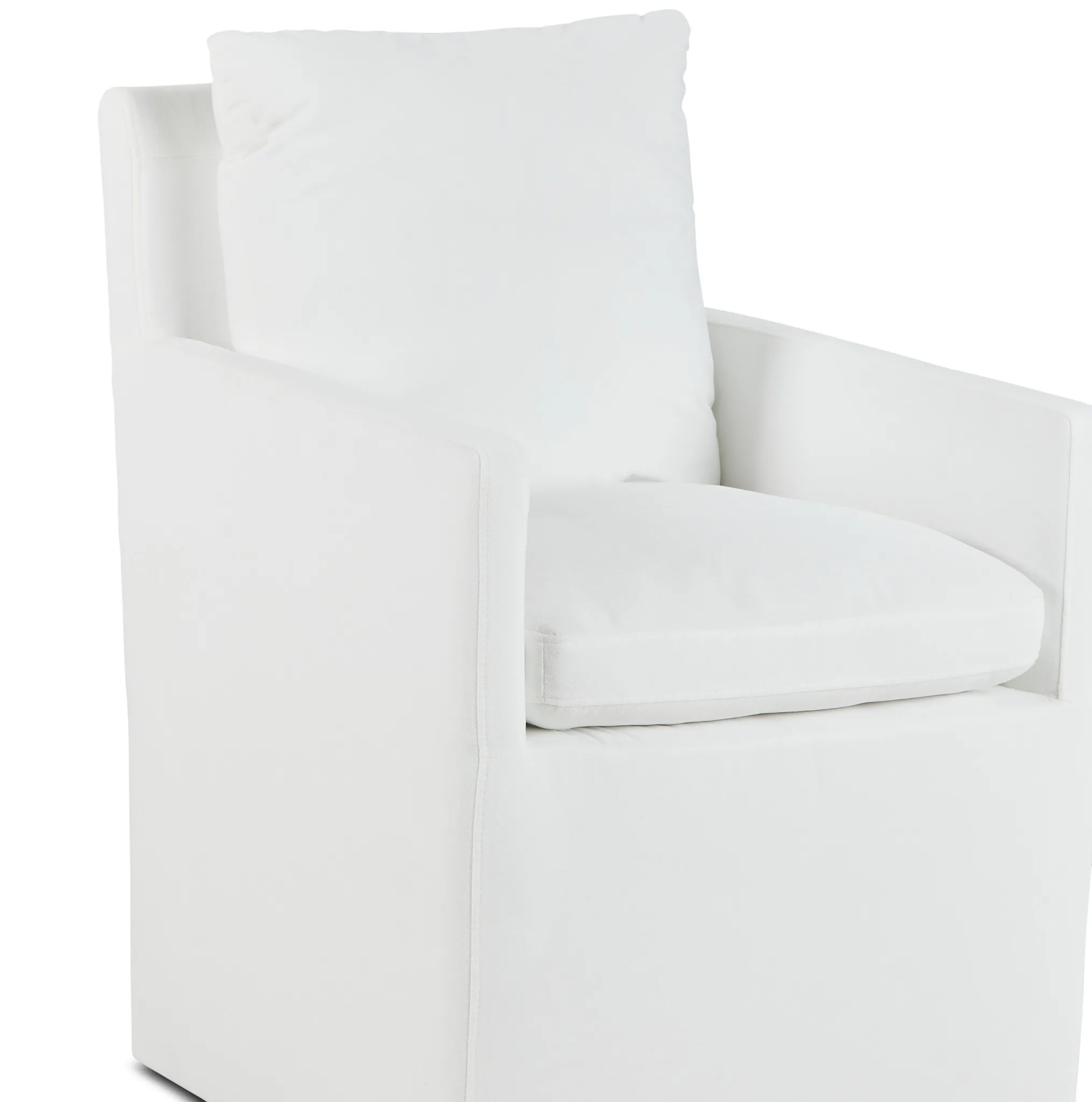 Auden White Castored Upholstered Arm Chair