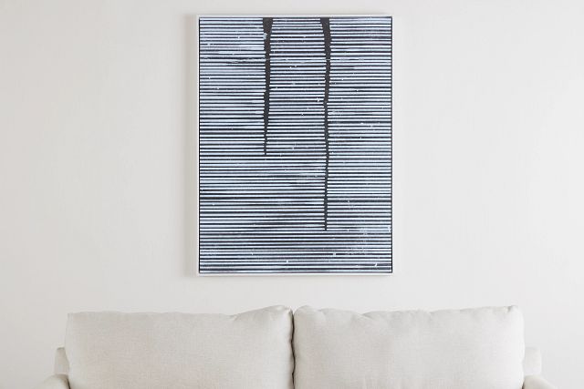 Lines Blue Canvas Wall Art