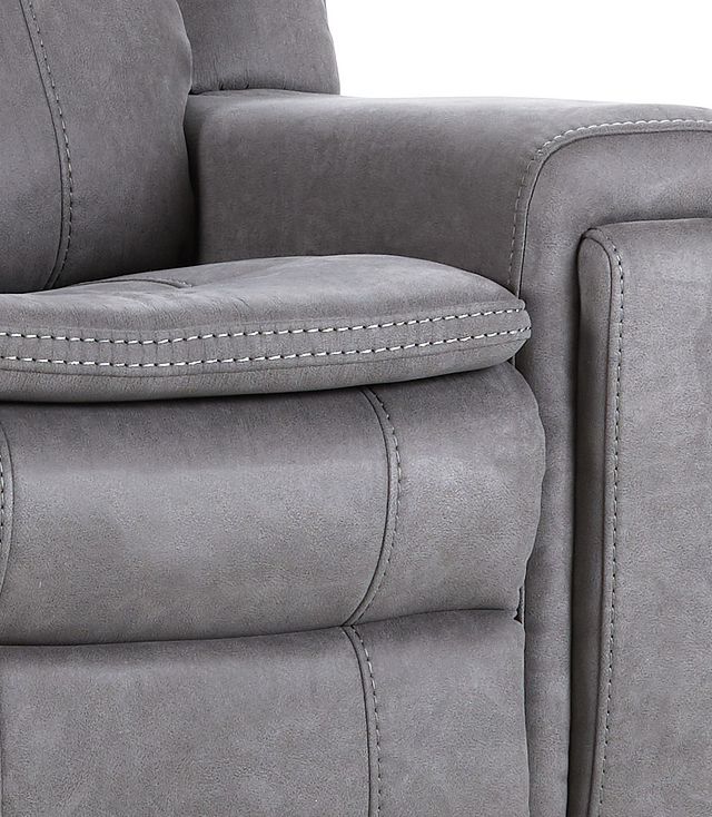 Scout Gray Micro Power Recliner With Power Headrest