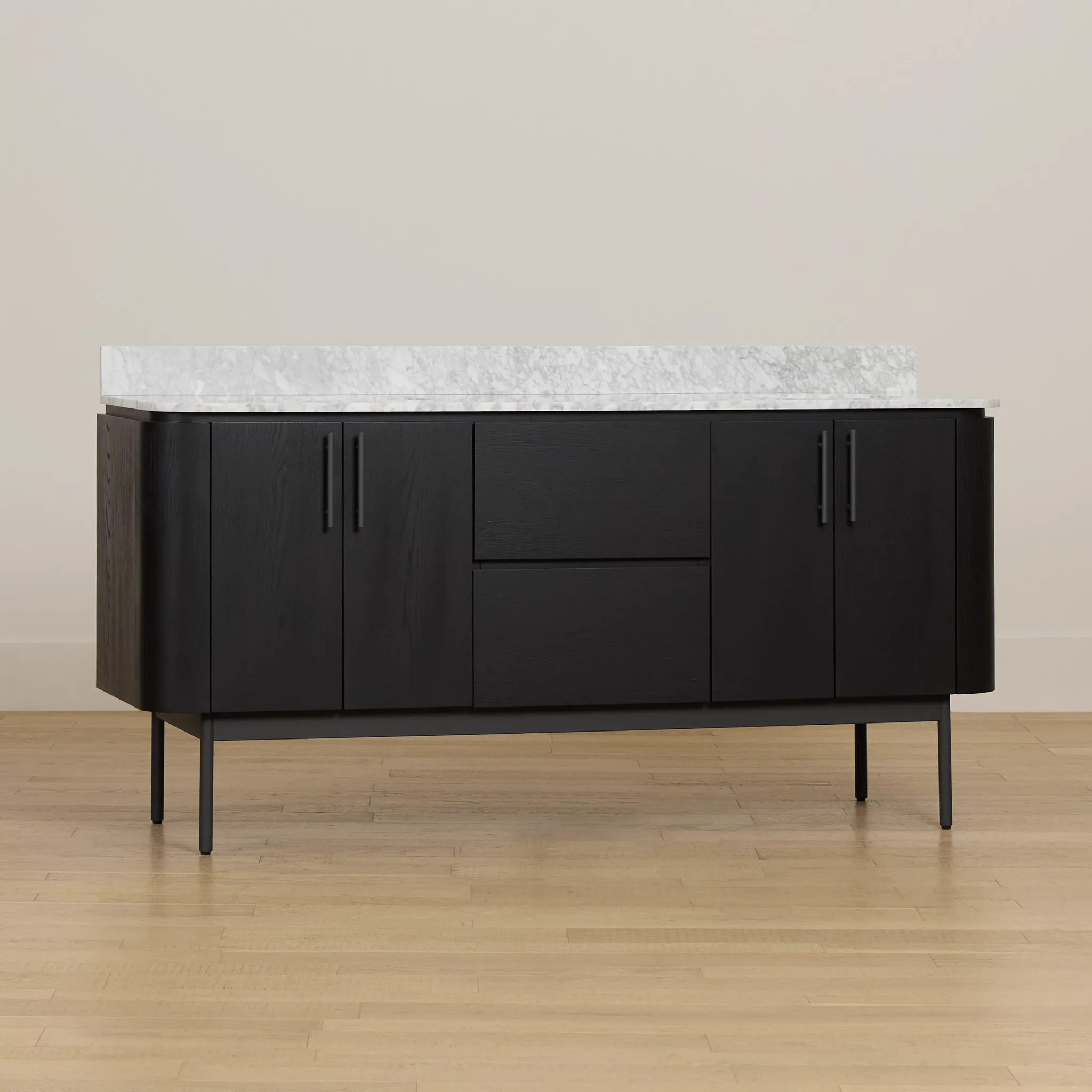 Nomad Black 72" Double Bathroom Vanity