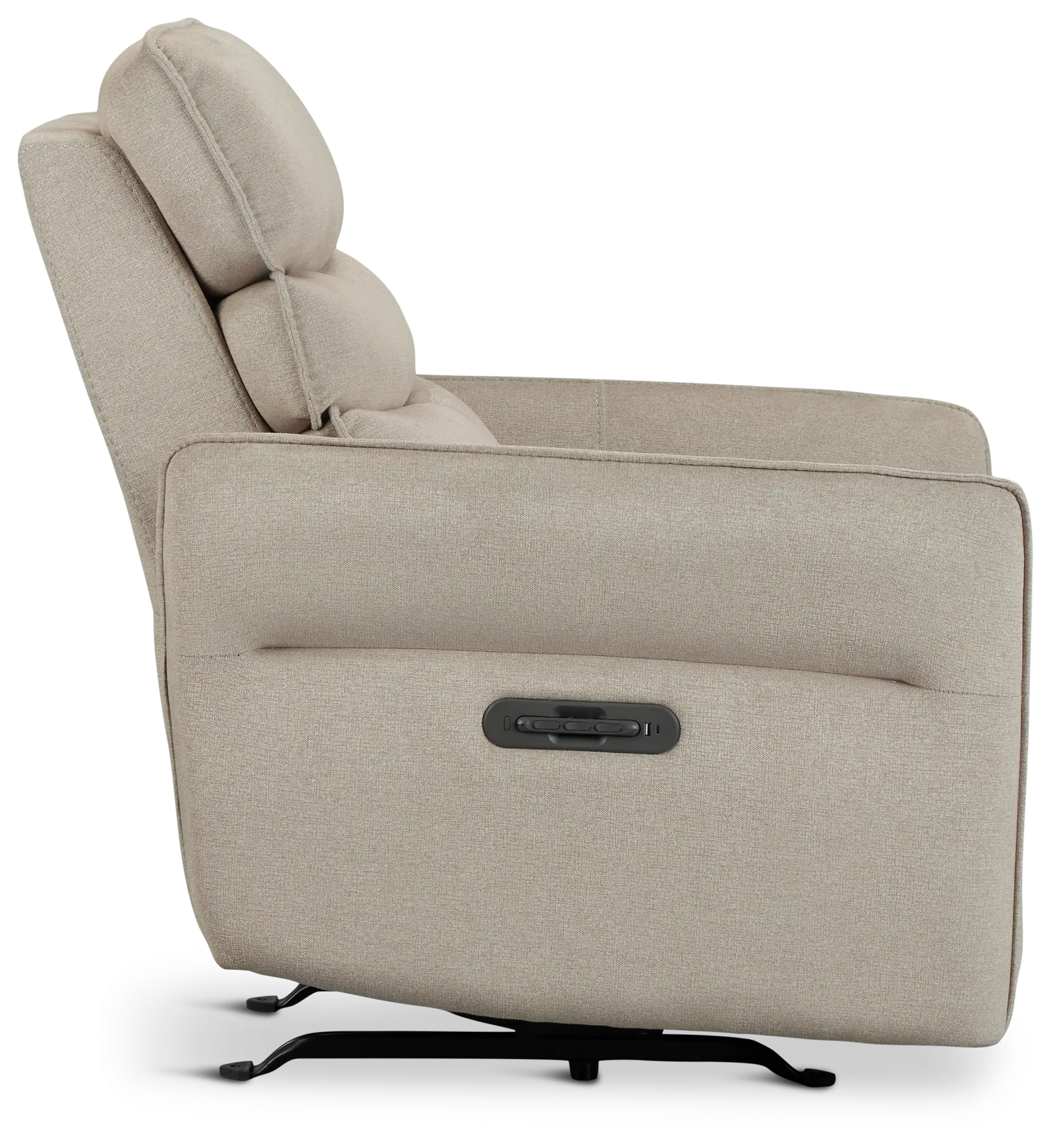 Preston Khaki Fabric Power Recliner With Heat And Massage Preston Khaki Fabric Power Recliner With Heat And Massage
