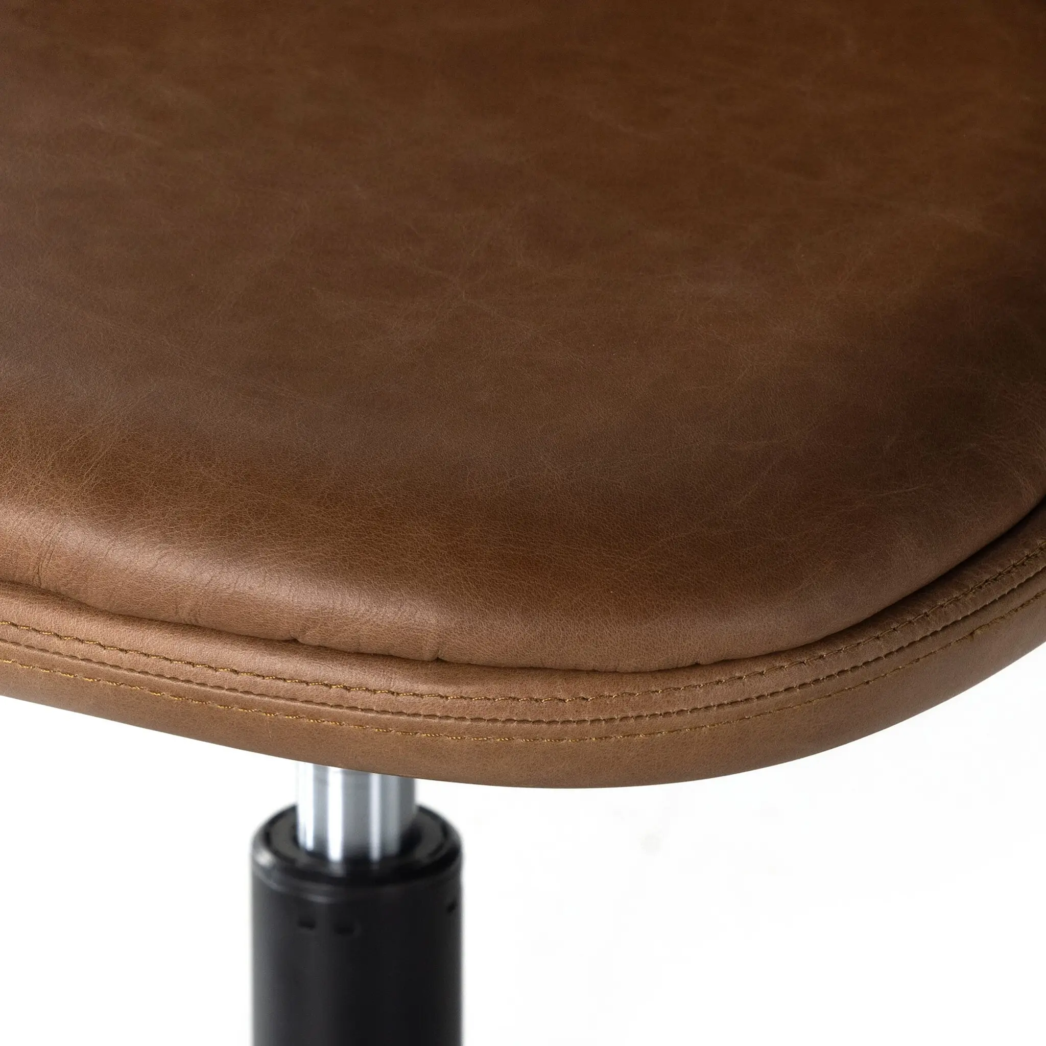 Four Hands Lucco Brown Leather Upholstered Desk Chair Four Hands Lucco Brown Leather Upholstered Desk Chair