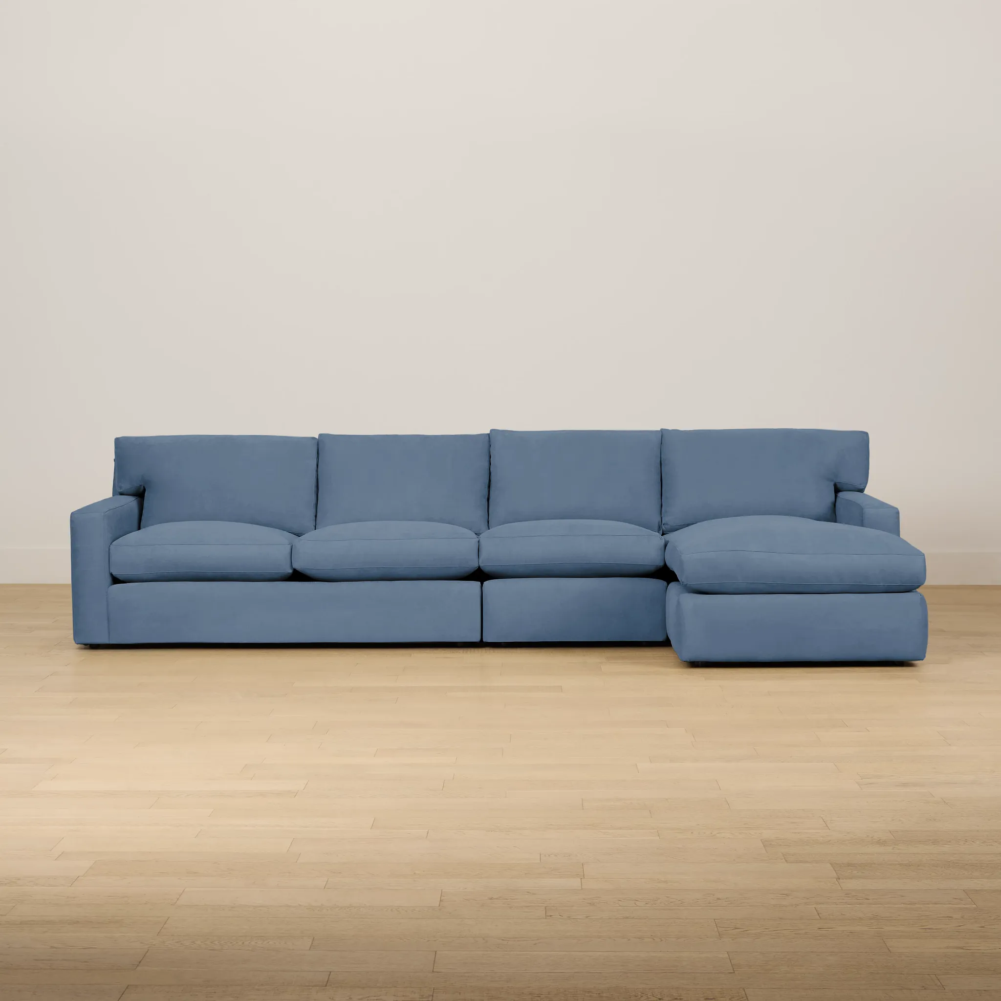 Hudson Blue Fabric Small Right Chaise Sectional