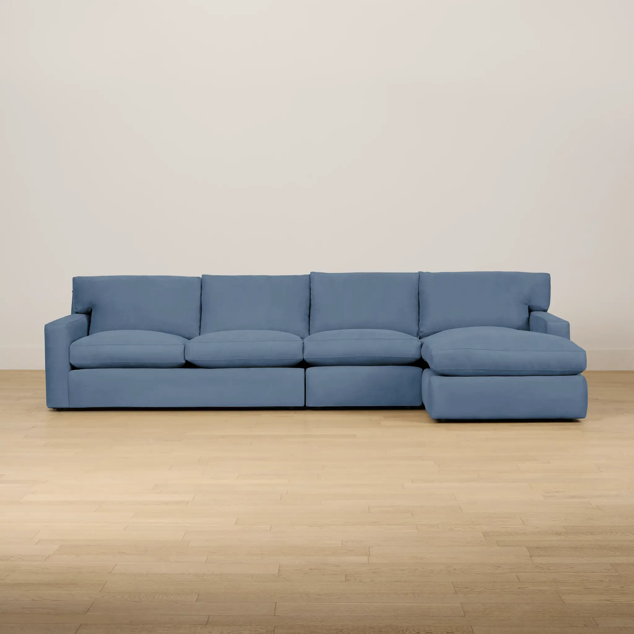 Hudson Blue Fabric Small Right Chaise Sectional Hudson Blue Fabric Small Right Chaise Sectional