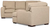 Sinclair Brown Fabric Medium Right Facing Cuddler Sectional