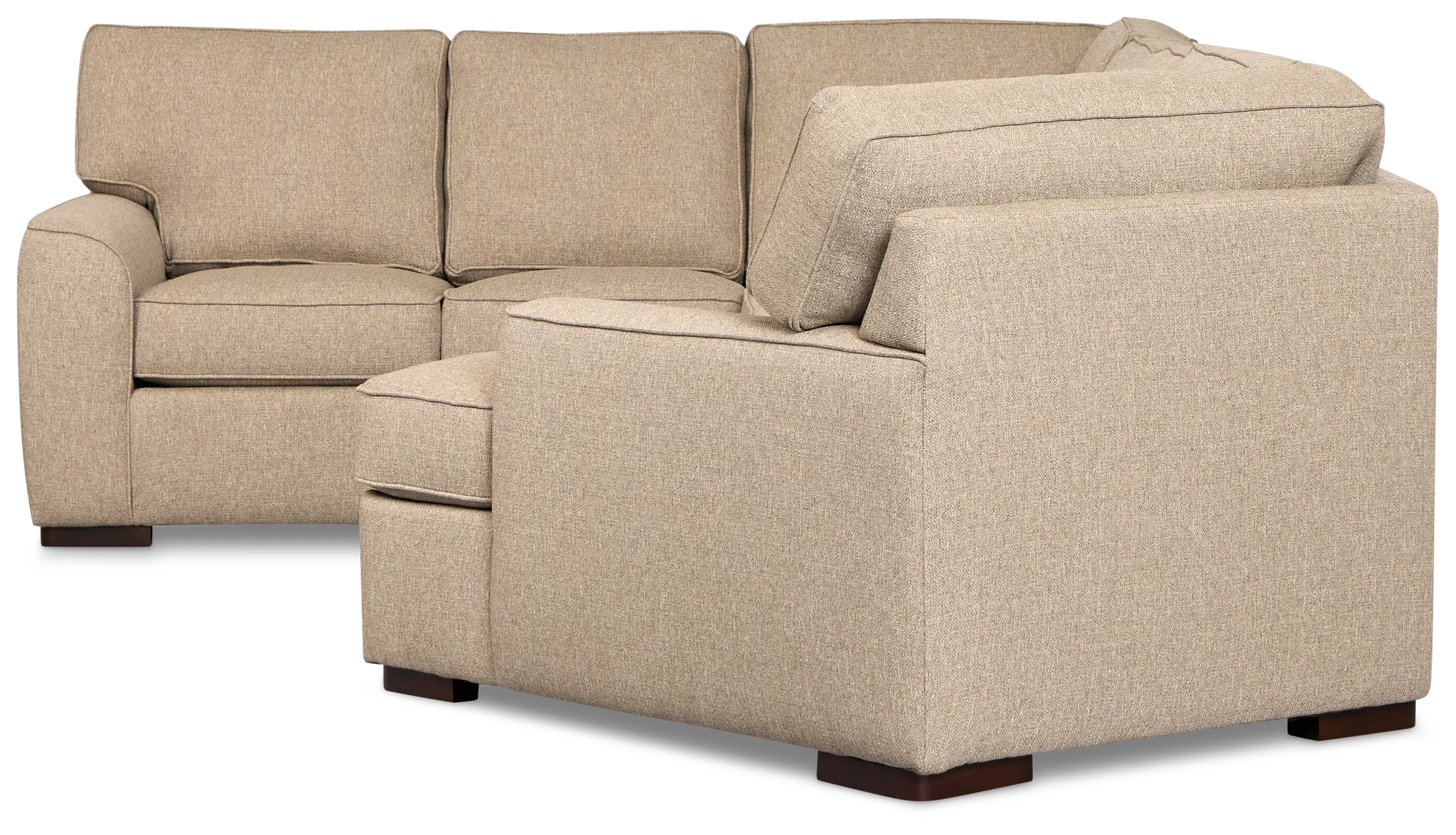 Sinclair Brown Fabric Medium Right Facing Cuddler Sectional