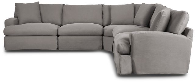 Delilah Gray Fabric Large Two-arm Sectional (9)