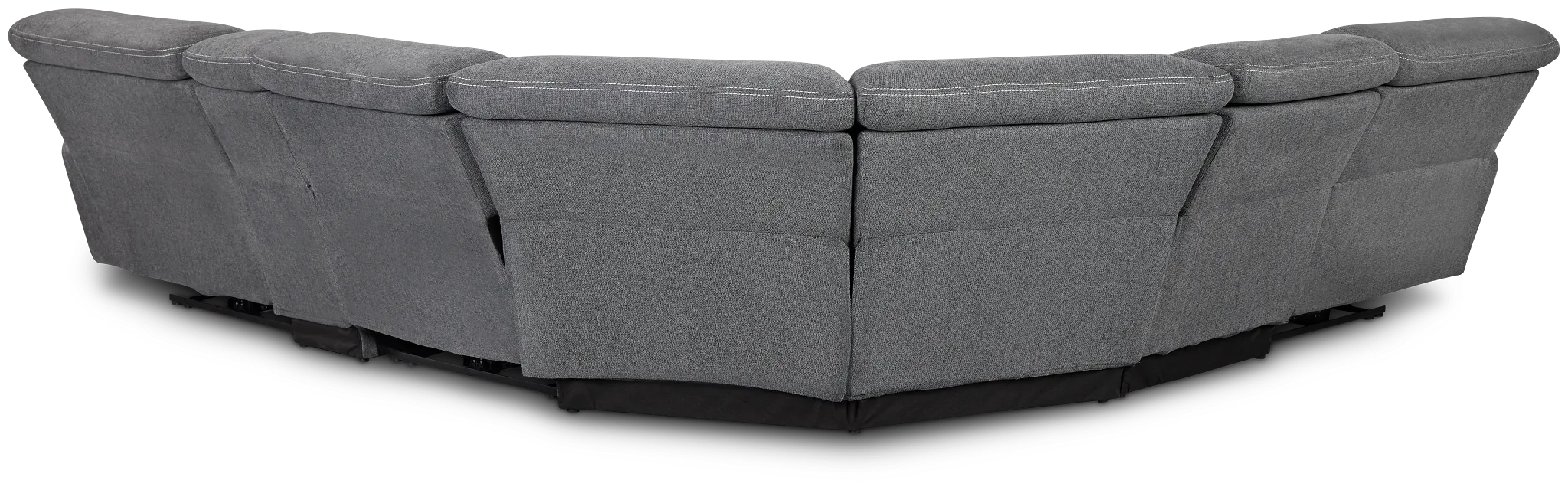Callum Dark Gray Fabric Medium Triple Power 2-arm Sectional