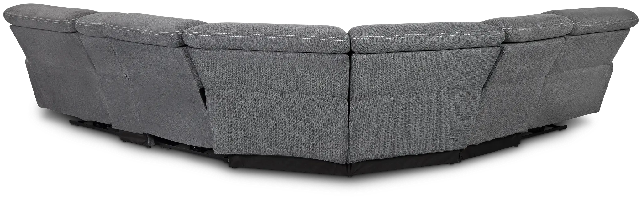 Callum Dark Gray Fabric Medium Triple Power 2-arm Sectional Callum Dark Gray Fabric Medium Triple Power 2-arm Sectional